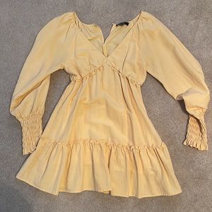 Lulus Ruffle Long Sleeve Mini Dress